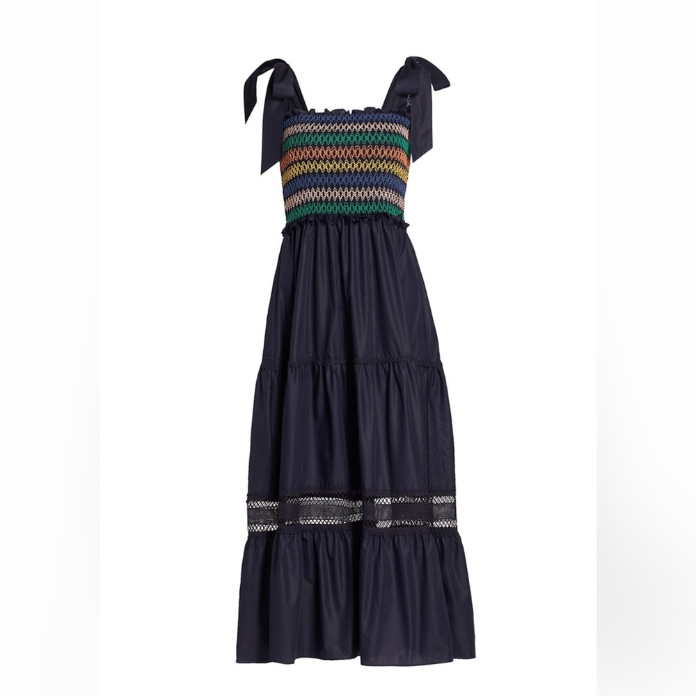 En Saison Navy Tiered Dress Size Small